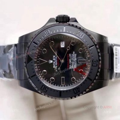 Replica Rolex Pro Hunter Single Red DeepSea Watch - Black PVD